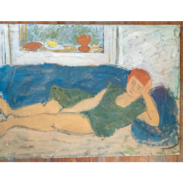 Mid-Century Modern Mid-Century Modern French or American School Figure Reclining in Style of Milton Avery For Sale - Image 3 of 11