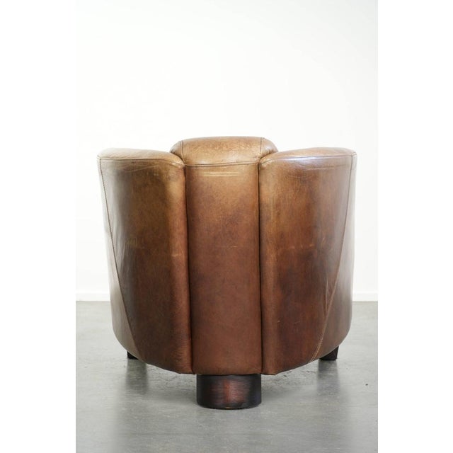 Cognac-Colored Cowhide Aviator Armchair For Sale - Image 4 of 13