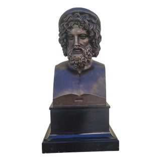 Aesculapius, 19th Century, Bronze & Marble For Sale