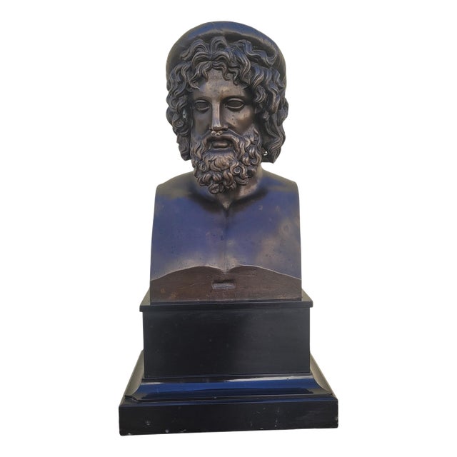 Aesculapius, 19th Century, Bronze & Marble For Sale