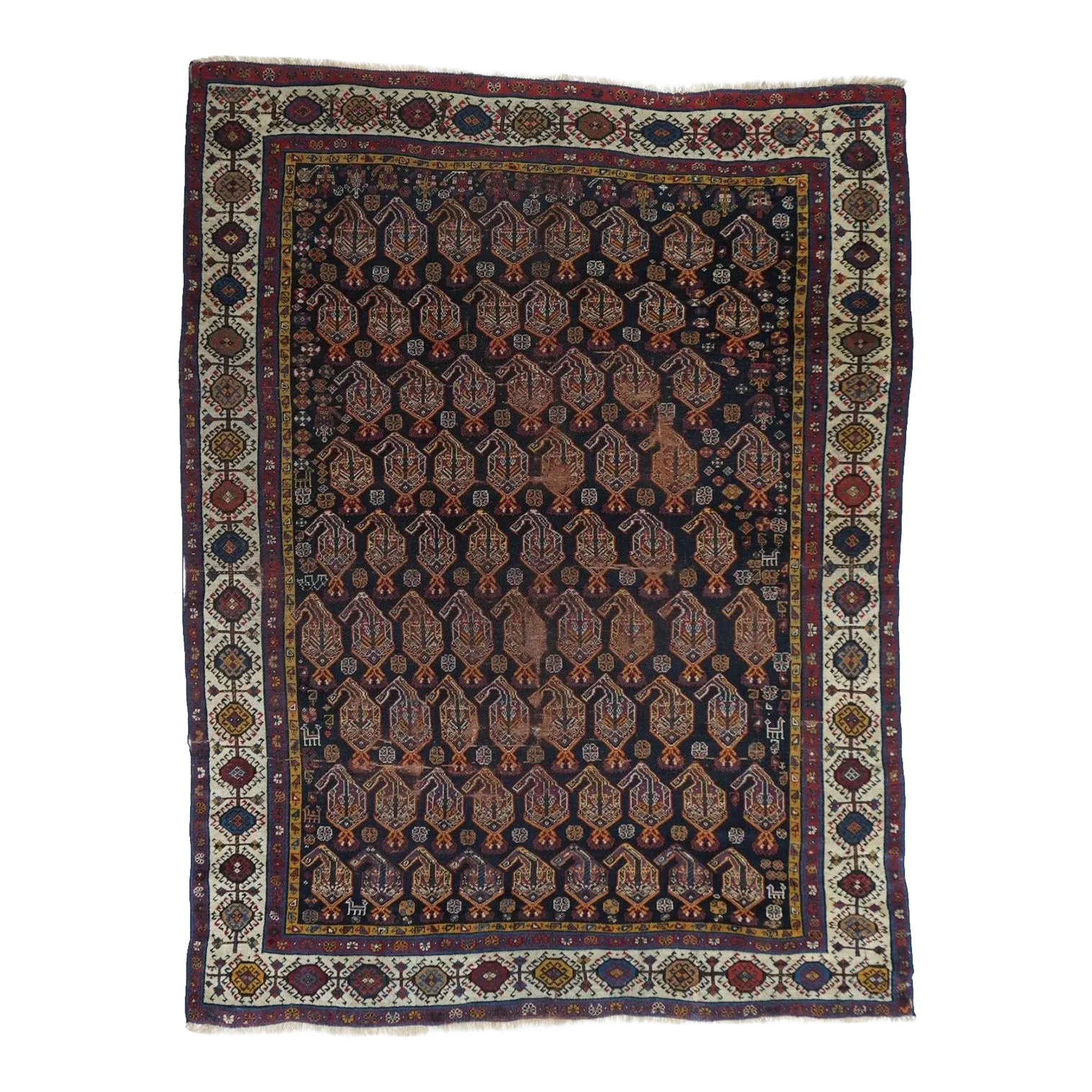 Antique Khamseh Rug 5'9'' x 7'5'' | Chairish
