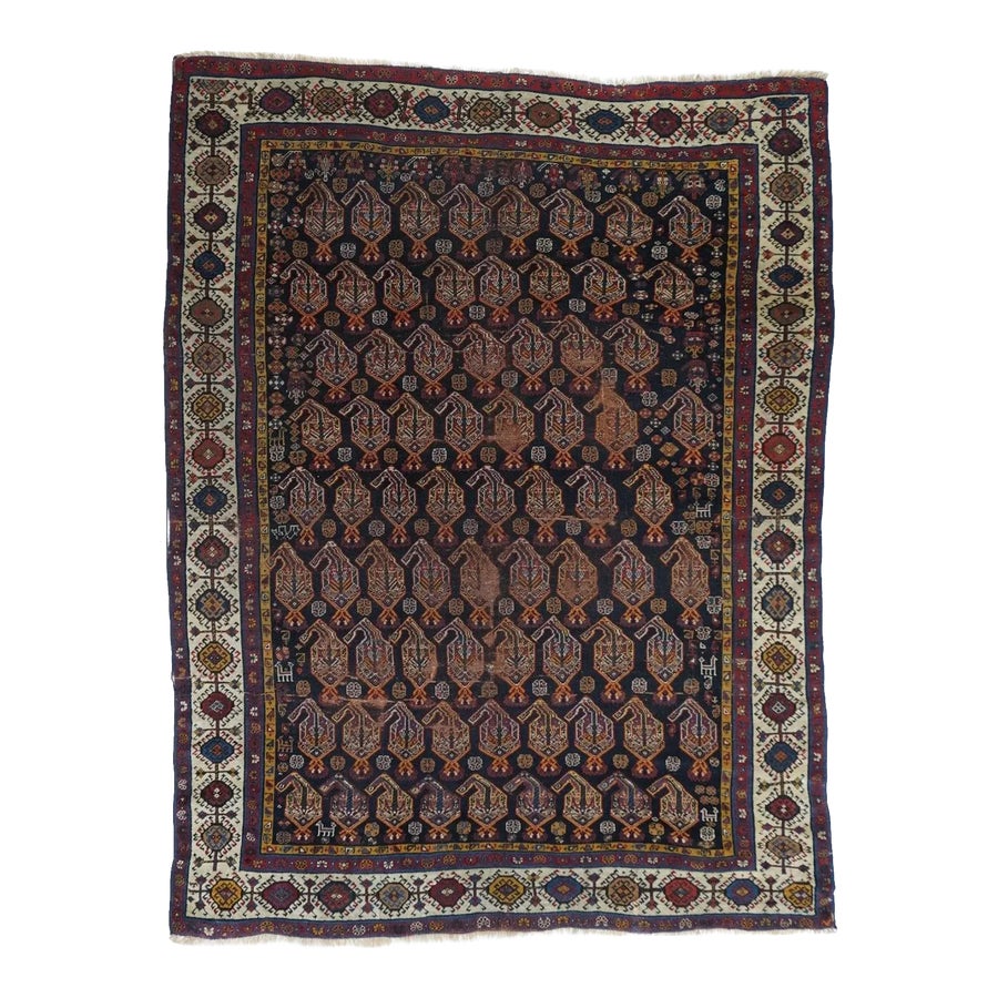 Antique Khamseh Rug 5'9'' x 7'5'' | Chairish