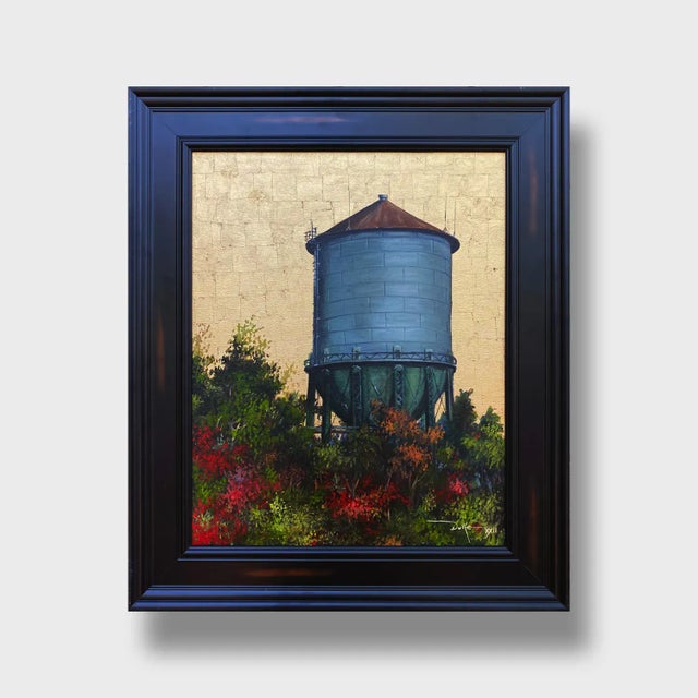 Impressionist Cityscape Acrylic Painting, "North Park Tower V" For Sale - Image 4 of 4