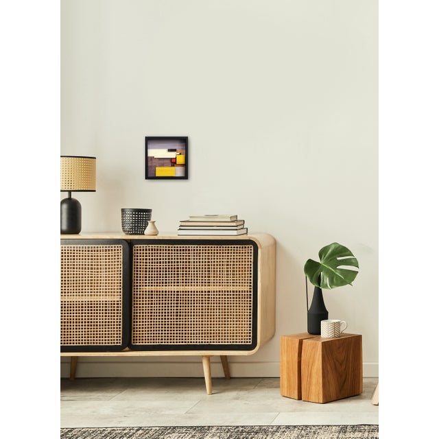 Wood Amber Light on Ocean Park - Framed Textural Abstract Landscape Painting Original Artwork by Paul Kirley For Sale - Image 7 of 8