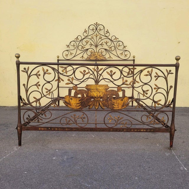 Genoese Bed in Painted Iron, 1800s For Sale - Image 10 of 18