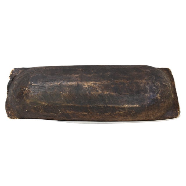 Wood Antique Hand Carved Dough Harvest Bowl For Sale - Image 7 of 8