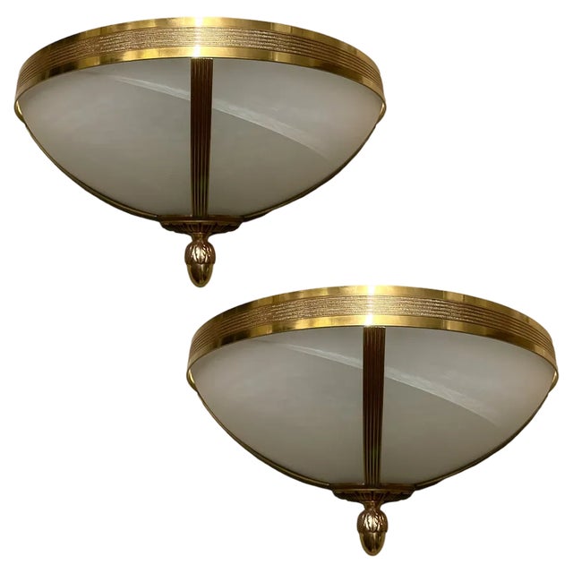 Large Marbled Glass Sconces, 1980s, Set of 2 For Sale