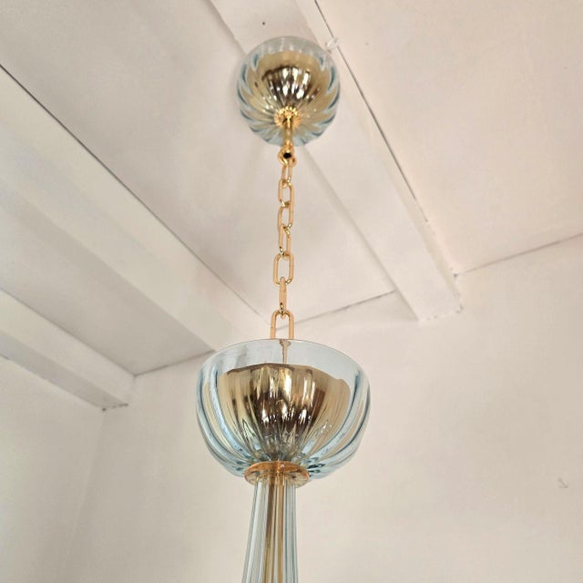 1980s Light Blue Murano Glass Chandelier For Sale - Image 14 of 14