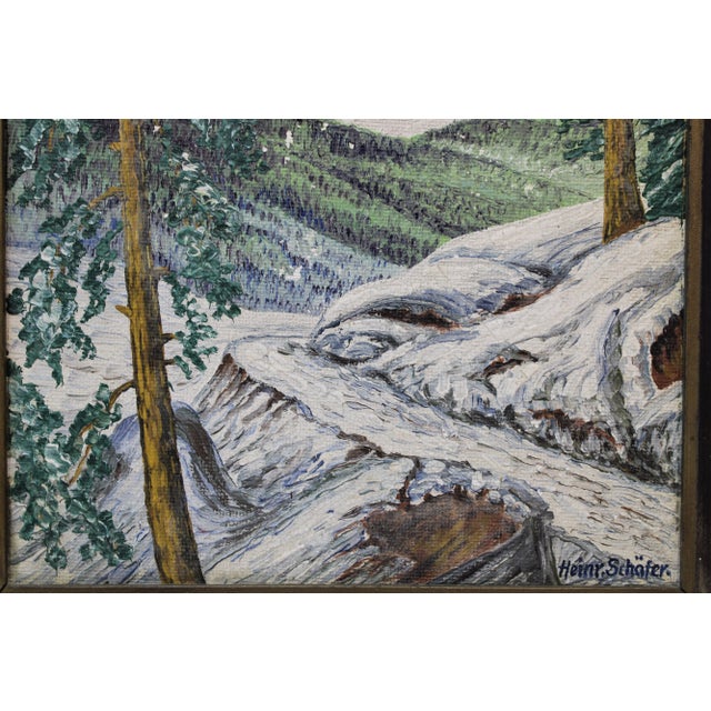Portraiture Mountain Landscape Painting (Oil on Wood) For Sale - Image 3 of 6