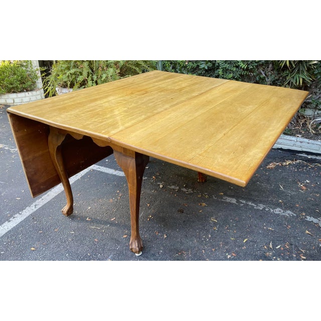 18th Century Antique 18th C English Bleached Mahogany Drop Leaf Dining Table For Sale - Image 5 of 7