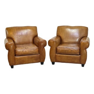 Pair of Leather Chairs For Sale