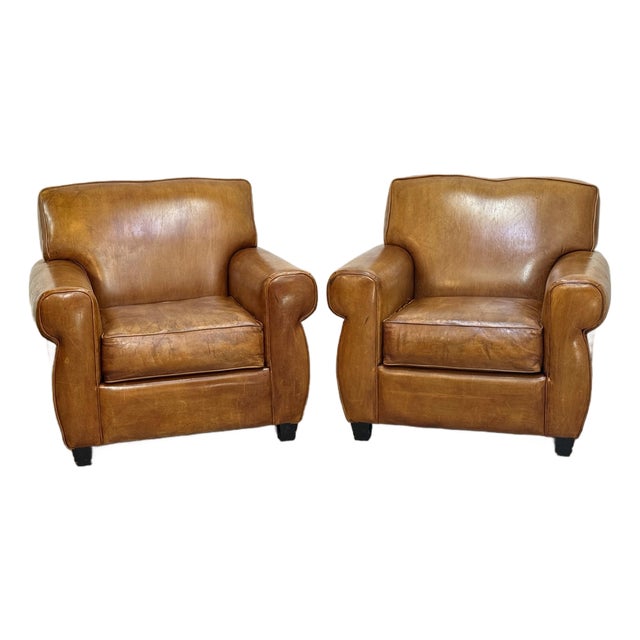 Pair of Leather Chairs For Sale