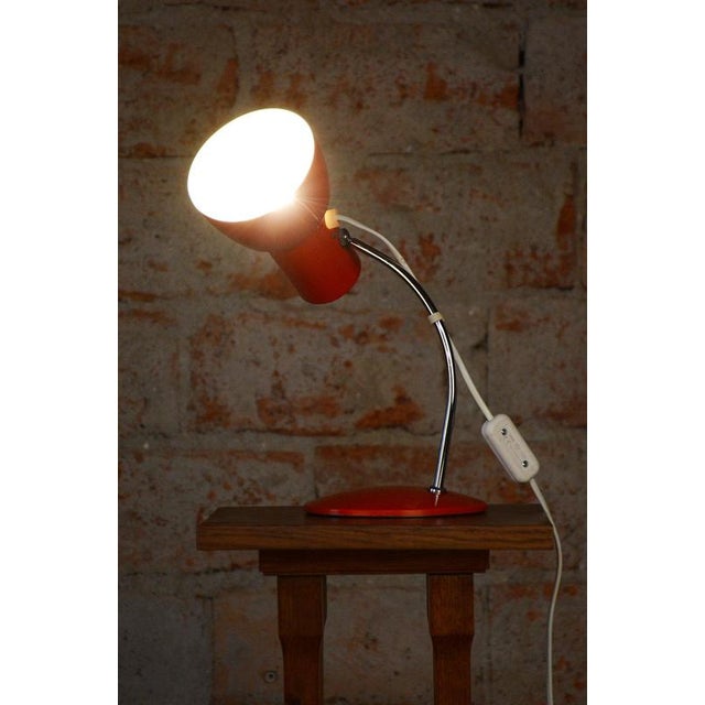 Gold Mid-Century Czech Chrome Table Lamp attributed to J. Hůrka for Napako, 1960s For Sale - Image 8 of 13