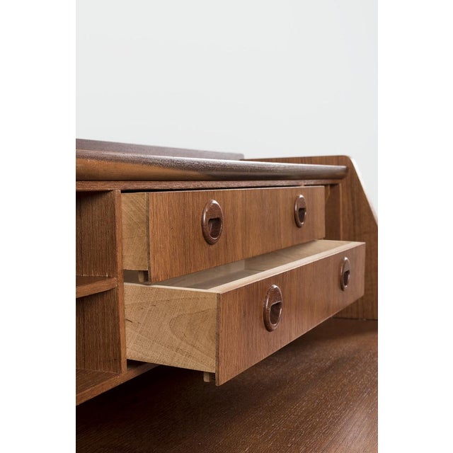 Brown Mid-Century Secretaire Desk For Sale - Image 8 of 9