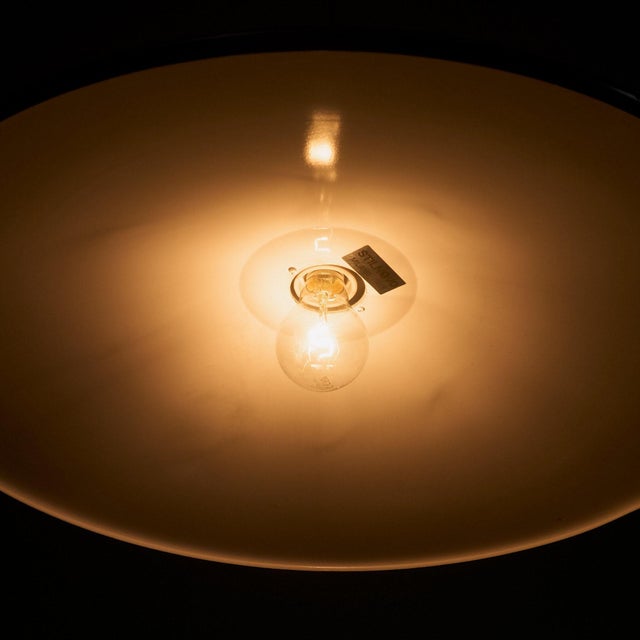 Forest Green Dark Green Lacquered UFO Pendant from Stilnovo, Italy, 1970s For Sale - Image 8 of 9
