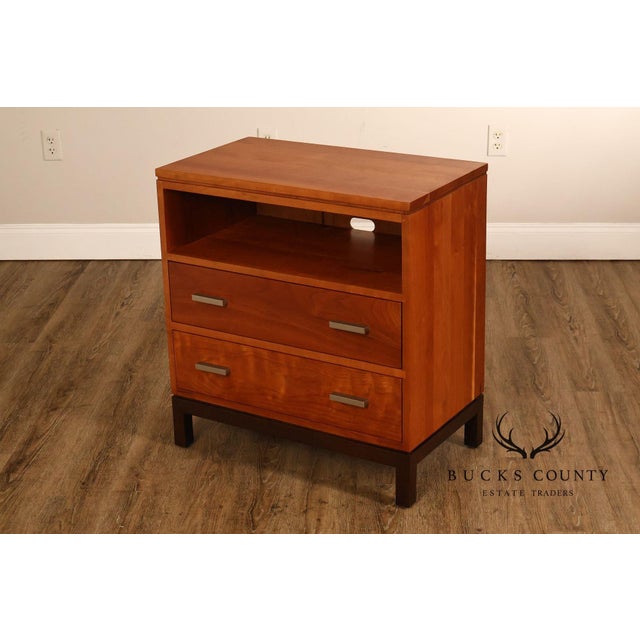 High Quality American Made Cherry Wardrobe or Entertainment TV Armoire with Pair of Doors Over Dovetailed Drawers