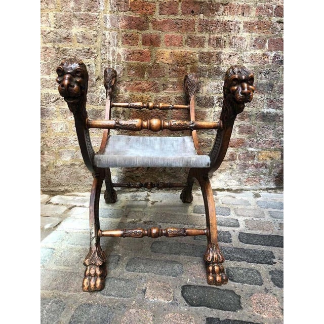 18th Century Italian Carved Walnut Stool For Sale - Image 6 of 11