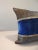 Vintage Blue & Gold Silk Velvet Decorative Bolster Pillow For Sale In Tampa - Image 6 of 6
