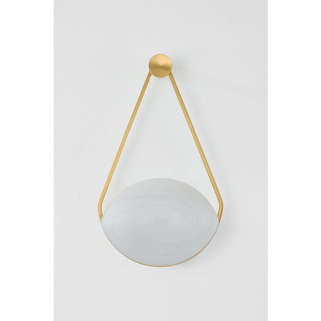 Metal Hudson Valley Lighting Blaina 10.5 in. 1 Light Wall Sconce in Aged Brass Finish For Sale - Image 7 of 11