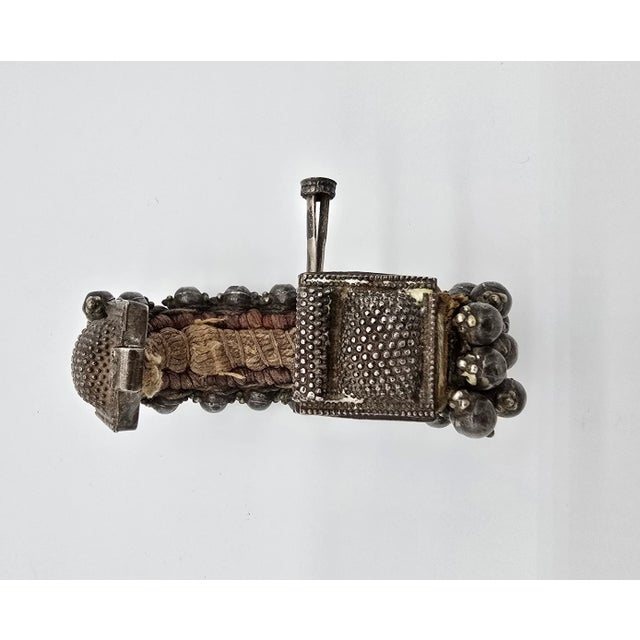Silver Antique Silver Rajasthan Beaded Ball Cuff Bracelet For Sale - Image 8 of 12