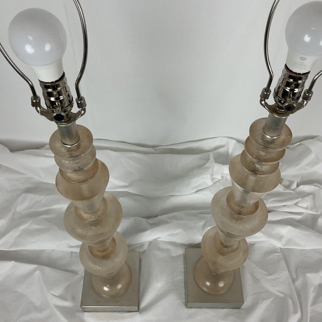 Vintage French Lucite Stack Lamps For Sale - Image 15 of 15