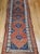 19th Century Persian Kurdish Runner Rug, Hand-Knotted Wool, Geometric Medallion Pattern, Terracotta & Navy, 3x12 For Sale - Image 10 of 16