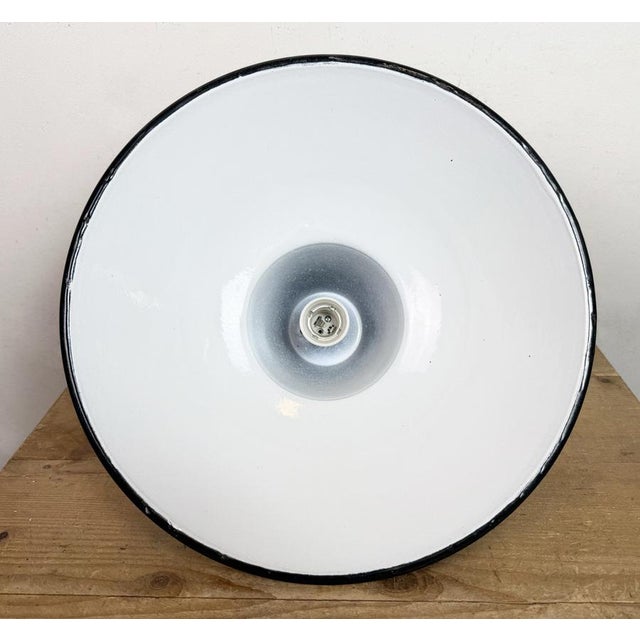Industrial Black Enamel Pendant Lamp from Elektrosvit, 1960s For Sale - Image 17 of 18