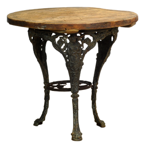 Cast Iron Garden Table with Pine Top, 1890