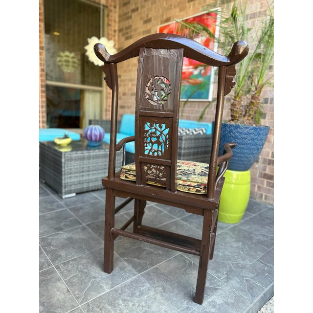 Late 18th Century Antique Chinese Yoke Back Chair For Sale - Image 9 of 12