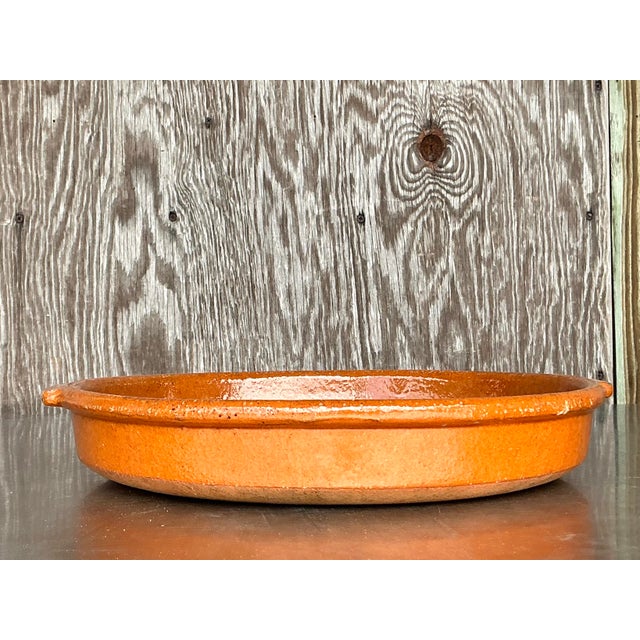 Vintage Boho Glazed Ceramic Tray For Sale - Image 4 of 8