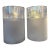 Pair of Frosted Glass Cylinder Table Lamps For Sale