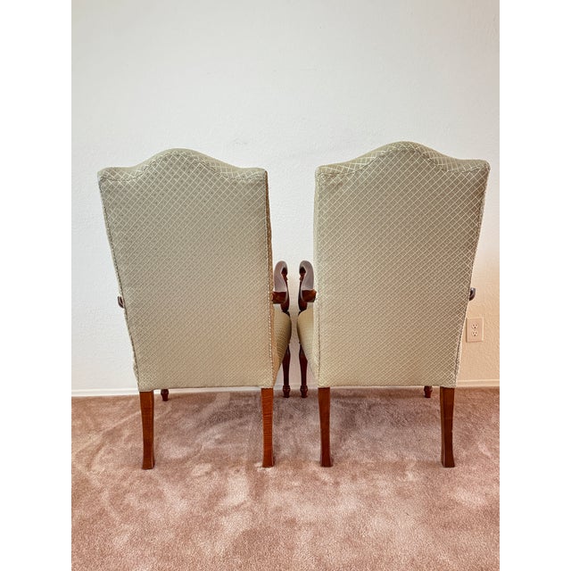 French Pair of Sam Moore Classic French Exposed Wood Armchairs For Sale - Image 3 of 9