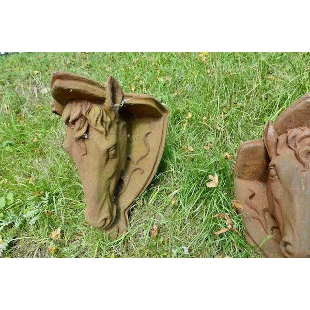 Cast Iron Horse's Head Wall Bracket Shelves, 1920s, Set of 2 For Sale - Image 3 of 9