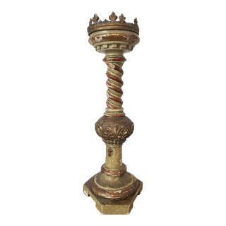 19th Century Italian Carved Gilt Wood Altar Candle Pricket For Sale