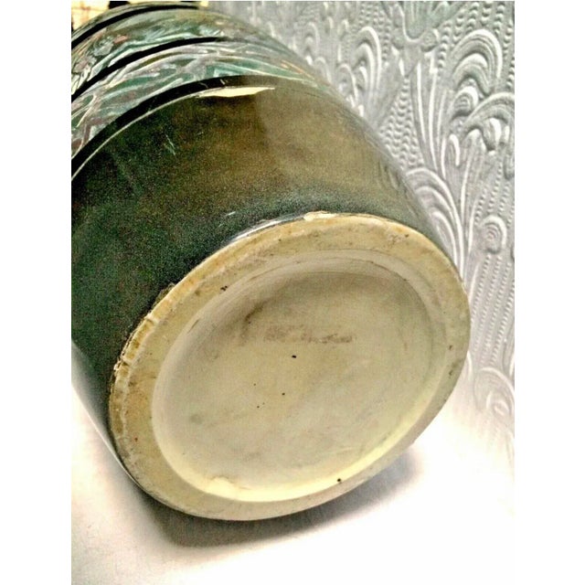 Antique Early 1900's Hand Made Art Nouveau Studio Art Pottery Large Vase For Sale - Image 6 of 8