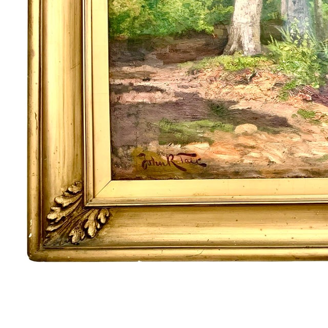 Late 19th Century Late 19th Century John Robinson Tait Painting River Stream Oil on Canvas Antique Landscape Art For Sale - Image 5 of 6