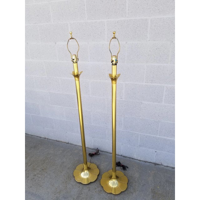 Gold Stiffel Mid-Century Floor Lamps - a Pair For Sale - Image 8 of 8