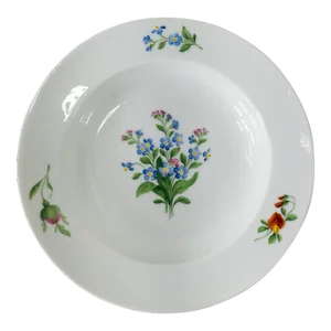 19th Century German Meissen Floral Bowl With Cancelled Mark
