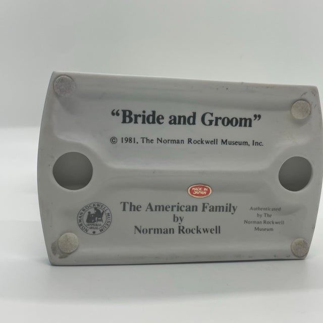 Norman Rockwell Norman Rockwell 'Bride and Groom' Figurine, 1981, the American Family Wedding For Sale - Image 4 of 10