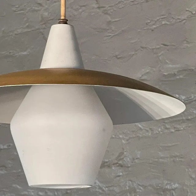 Lightolier Mid Century Modern Intersecting Disc Pendant Light For Sale - Image 4 of 6