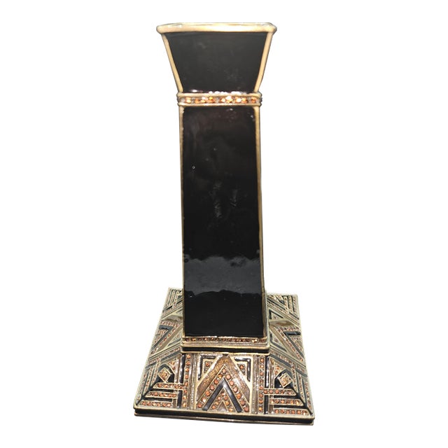 Vintage Michael Hero Enameled Candlestick For Sale