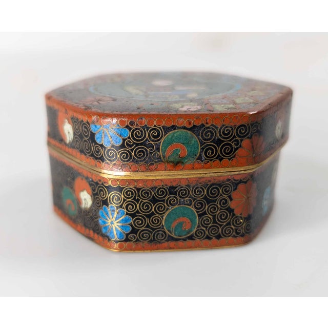 Metal 20th Century Japanese Cloisonne Enamel Box With Egyptian Figure For Sale - Image 7 of 10