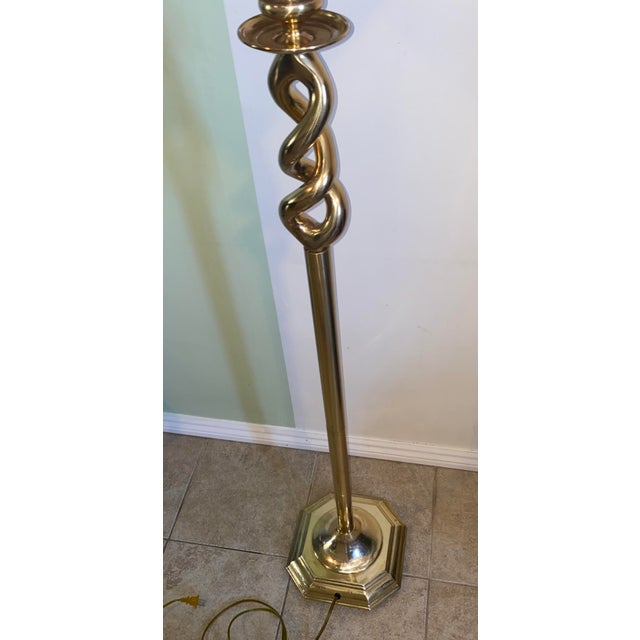 1970s 1970s Twisted Brass Floor Lamp For Sale - Image 5 of 6