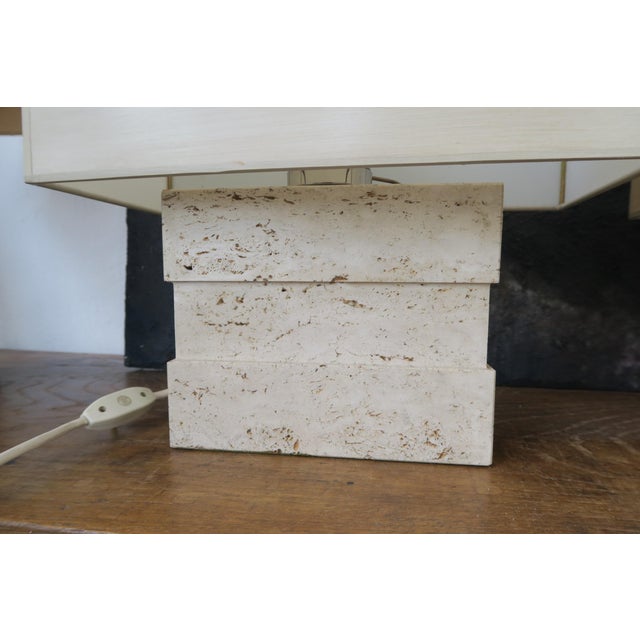 Brutalist Travertine Table Lamps, 1970s, Set of 2 For Sale - Image 3 of 18