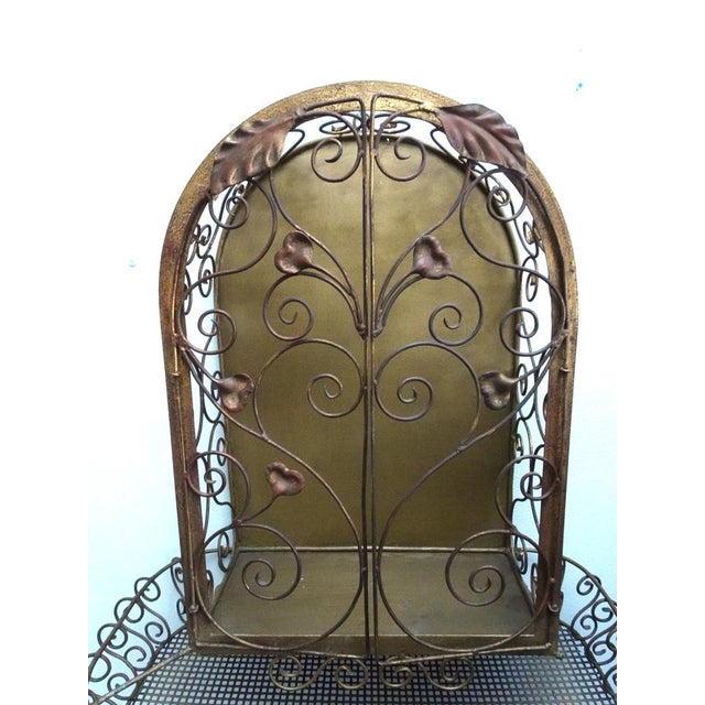 Art Nouveau Display Wall Cabinet in Wrought Iron, 1890s For Sale - Image 6 of 13