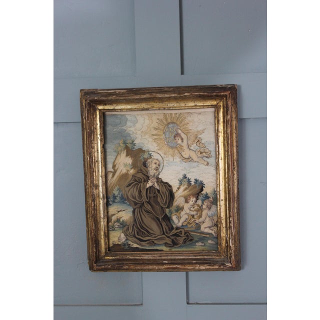 Spanish Artist, Composition, 18th Century, Embroidered & Painted Silk Panel For Sale - Image 16 of 18