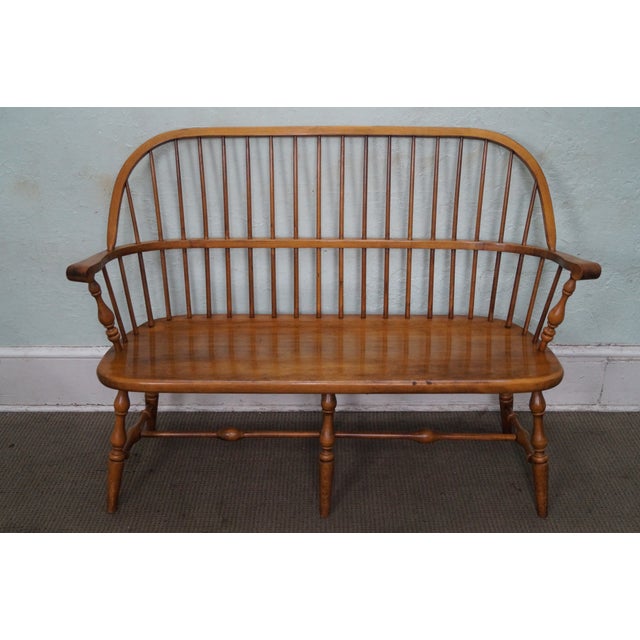 Ethan Allen Solid Maple Windsor Style Bench Chairish