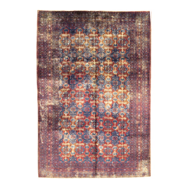 Galerie Shabab Collection Mid-20th Century Central Asian Silk Turkoman Tribal Accent Rug For Sale