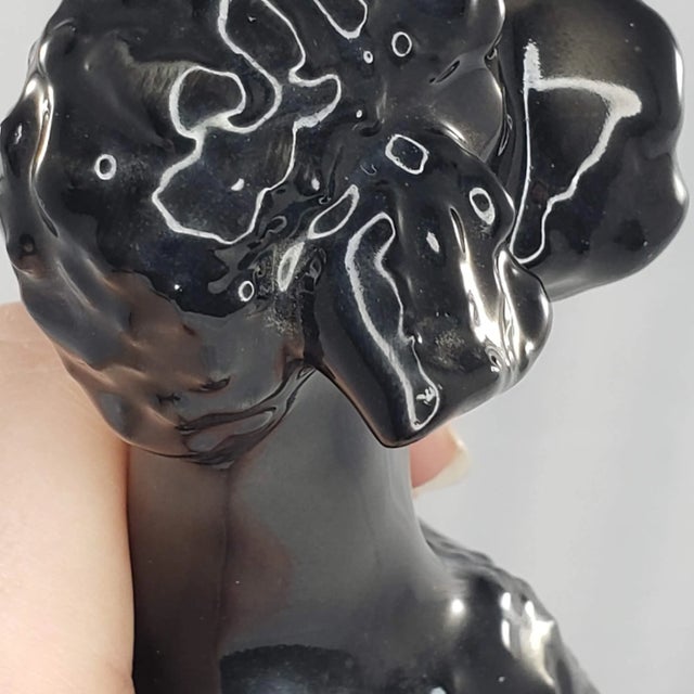 Mid 20th Century Hutschenreuther Black Poodle Figurine Sitting Hans Achtziger Germany Vintage For Sale - Image 9 of 12