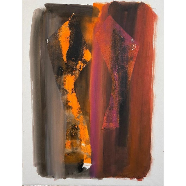 Abstract Series No. 8 Composition, Pastel & Gouache on Canvas For Sale - Image 7 of 7